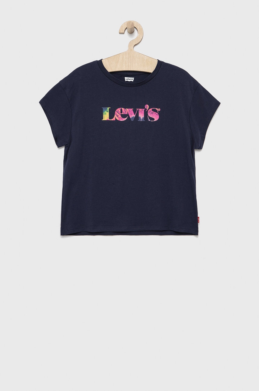 

Детска памучна тениска Levi's в тъмносиньо, Тъмносин