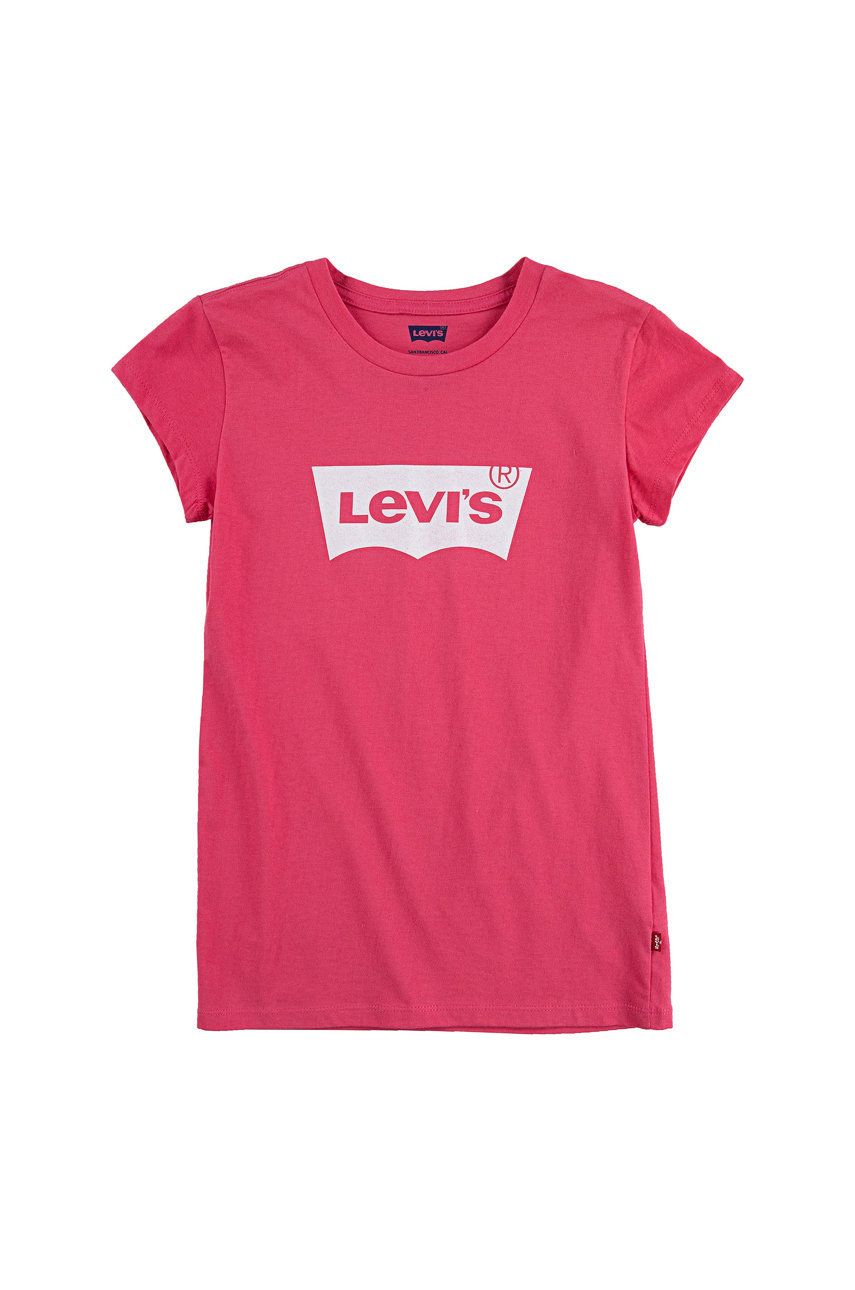 Dětské tričko Levi′s růžová barva - růžová -  100% Bavlna
