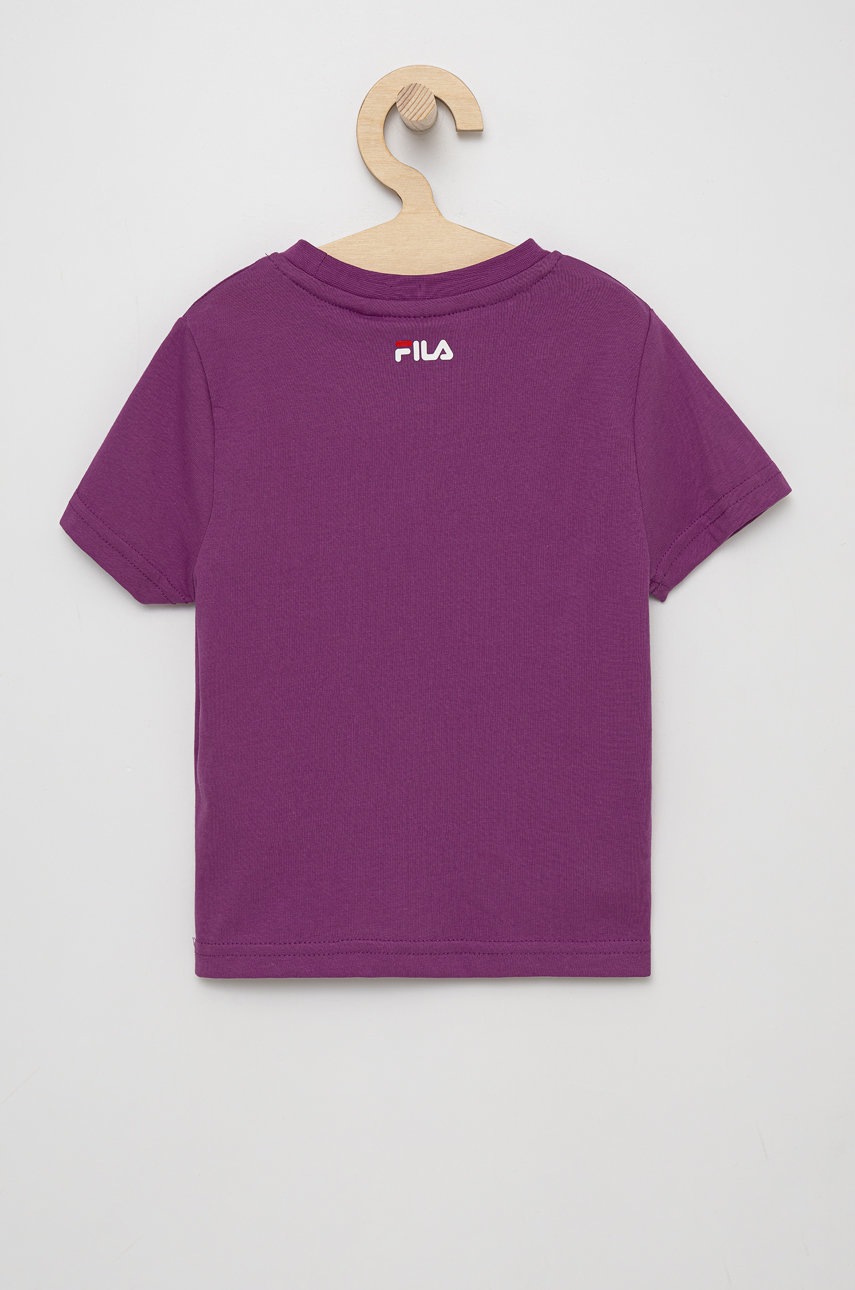

Детская хлопковая футболка Fila цвет фиолетовый