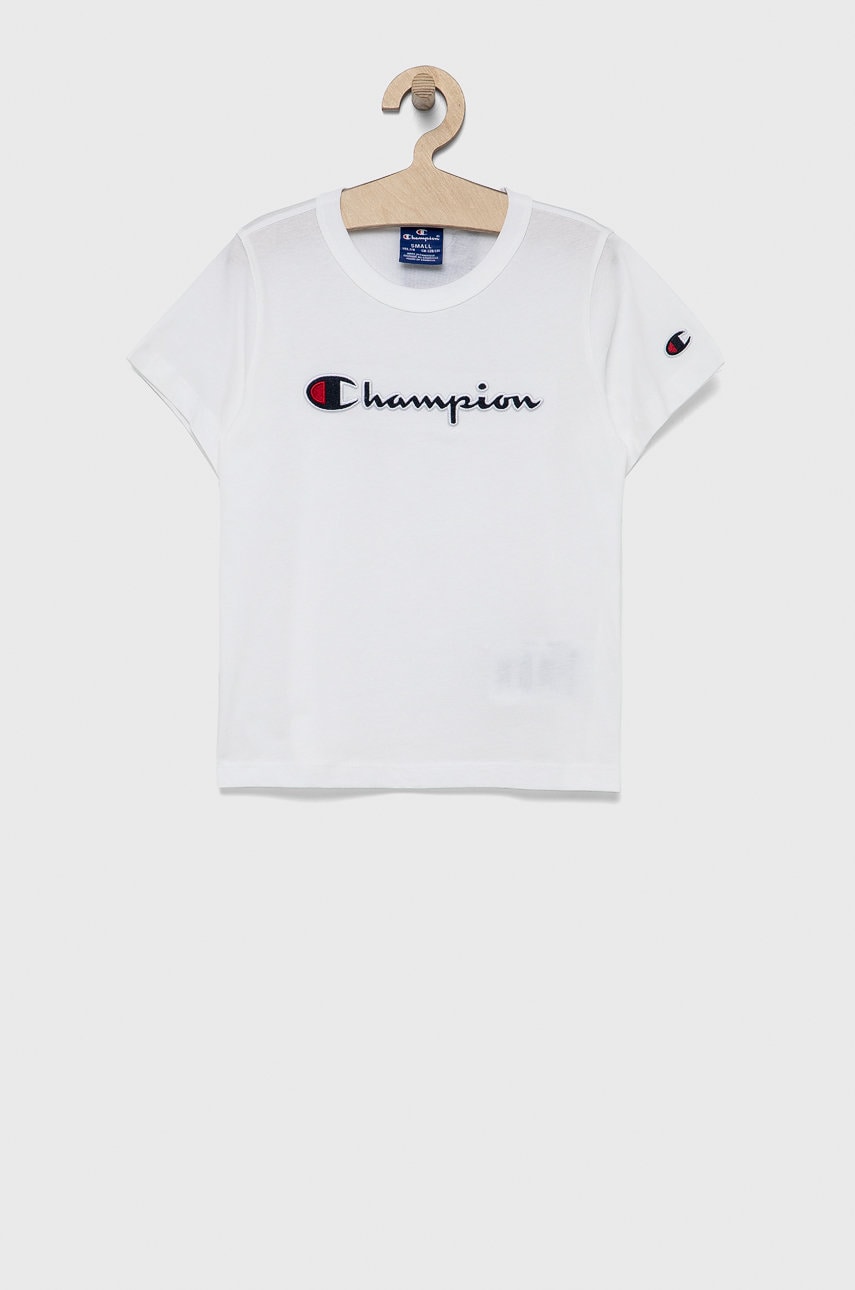 Champion tricou de bumbac pentru copii culoarea alb