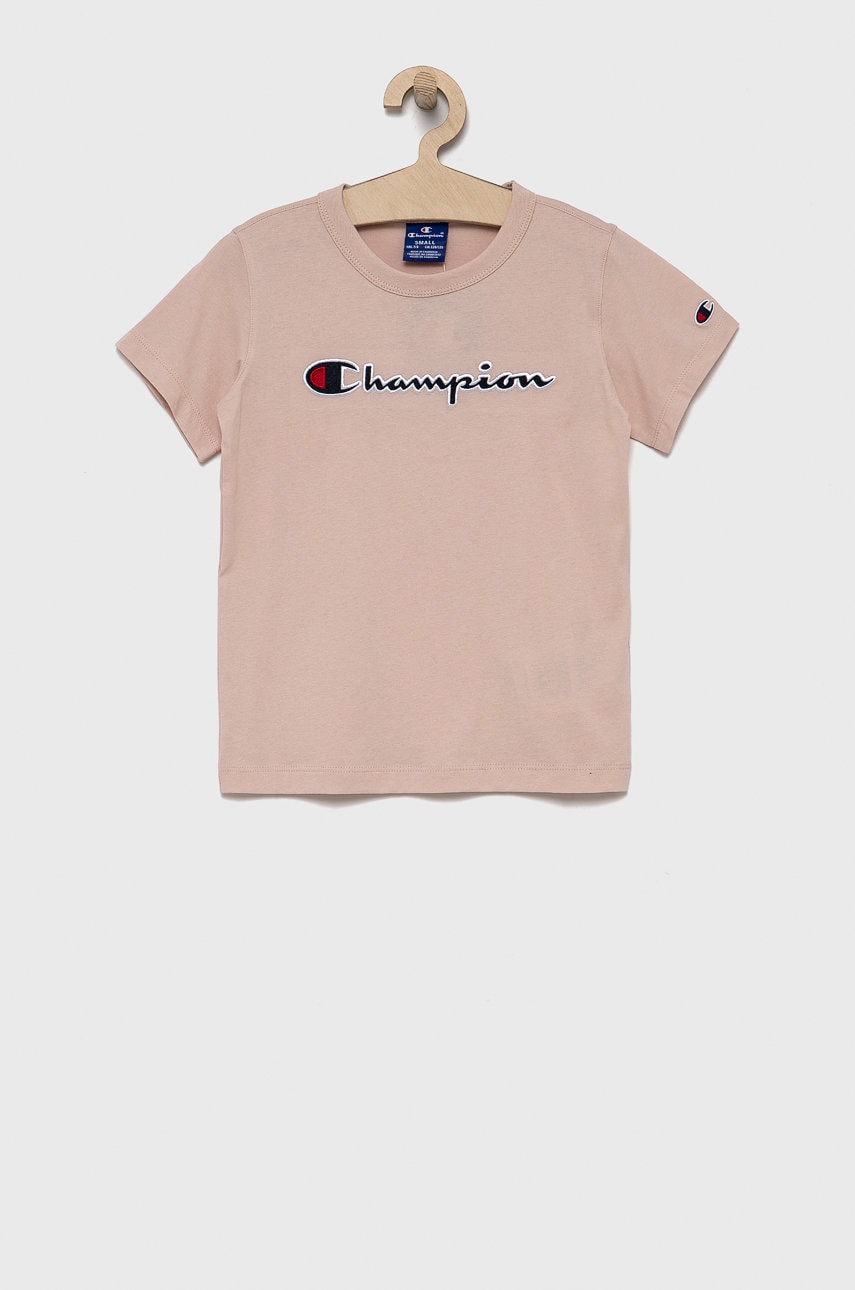 Champion tricou de bumbac pentru copii culoarea roz