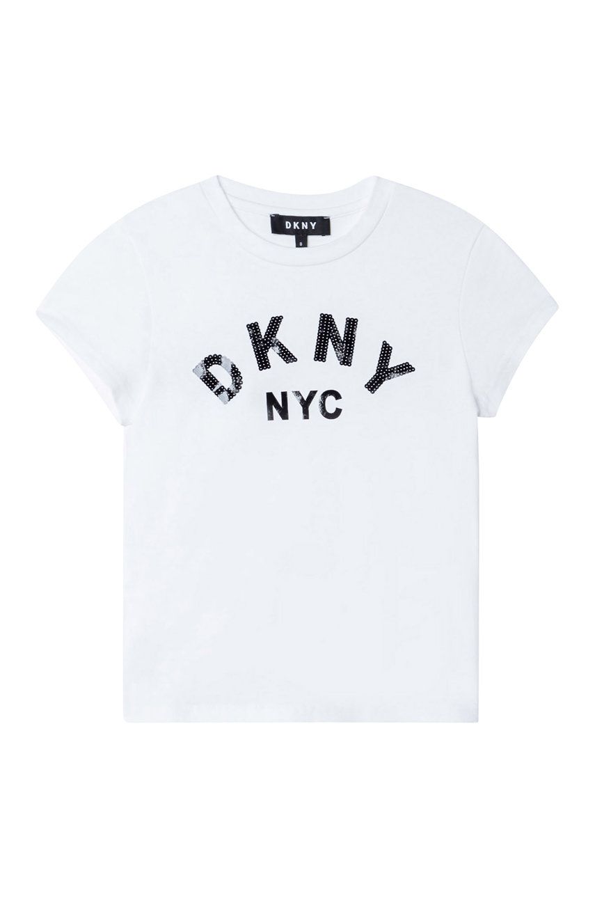 Dkny T-shirt dziecięcy kolor biały