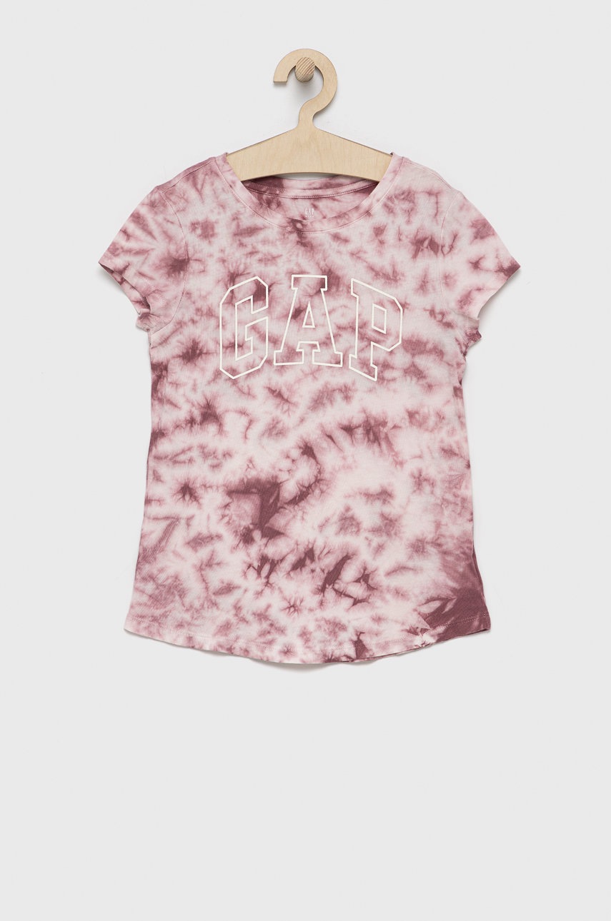 

Детска памучна тениска GAP в розово, Розов