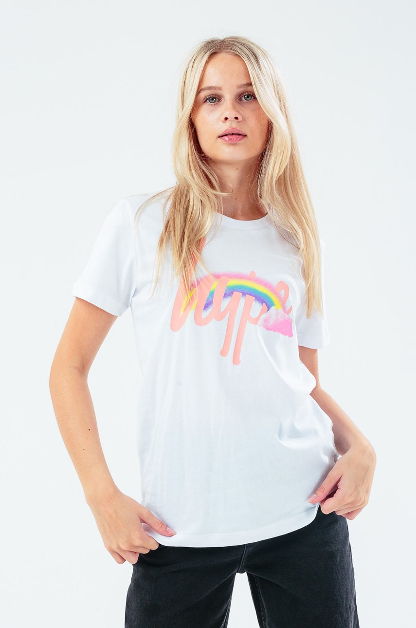 Hype tricou de bumbac pentru copii culoarea alb