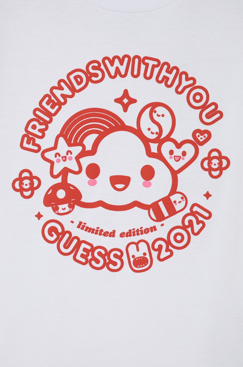 

Детская футболка Guess цвет белый с принтом