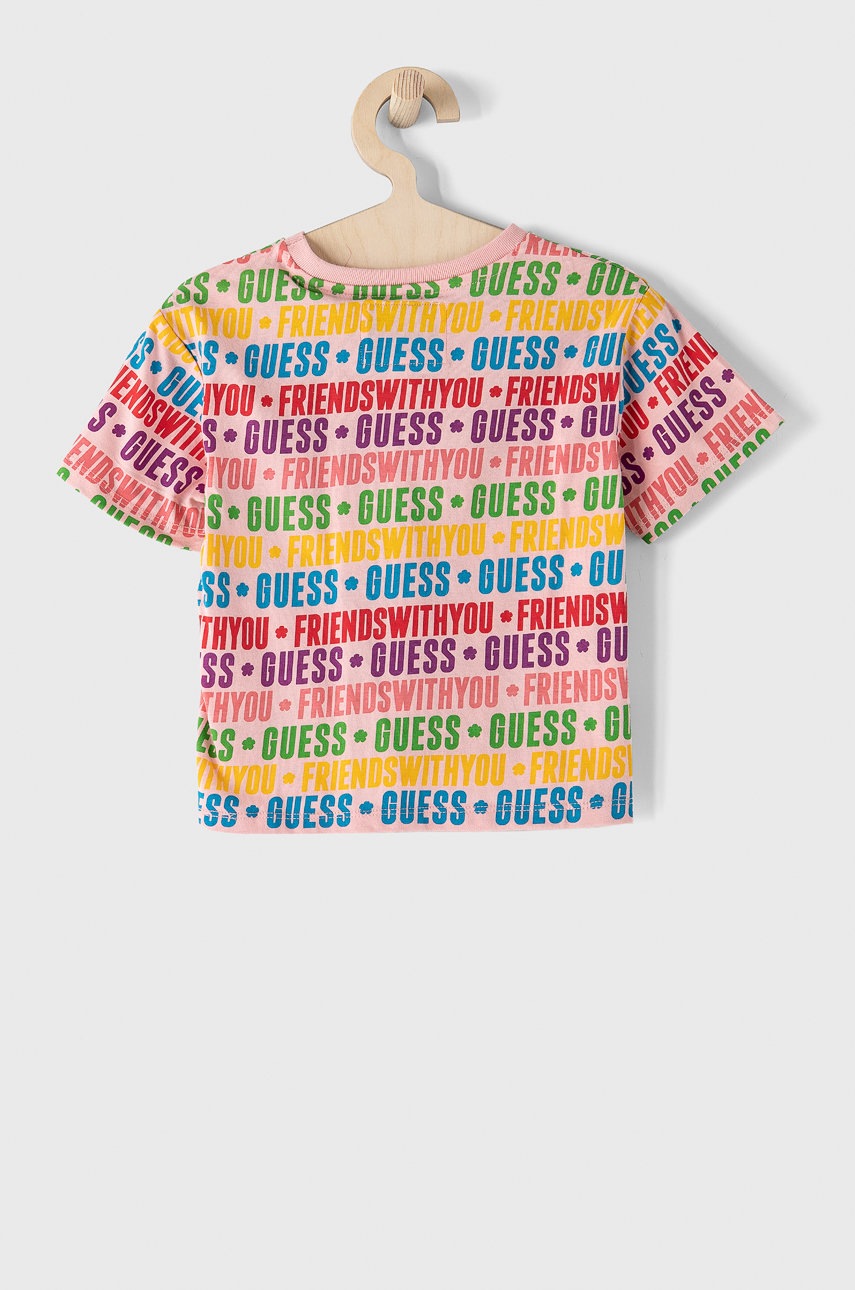 

Детская футболка Guess цвет розовый с узором