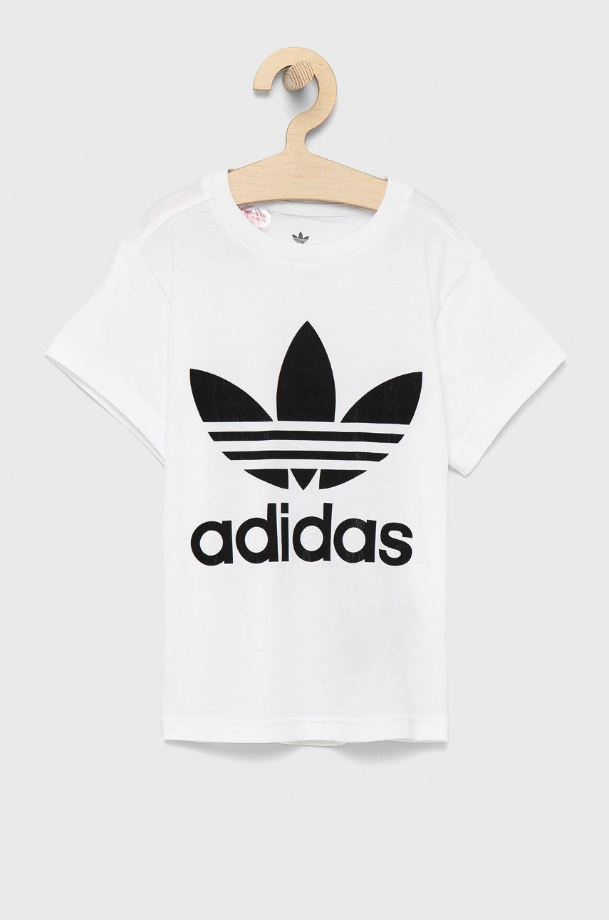 Adidas Originals Tricou de bumbac pentru copii H25246 culoarea alb, cu imprimeu