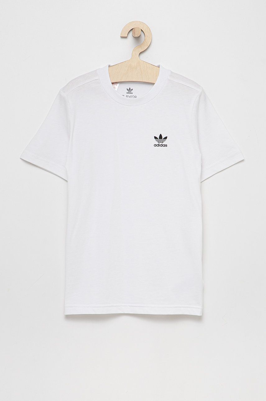 adidas Originals T-shirt bawełniany dziecięcy H32410 kolor biały z nadrukiem