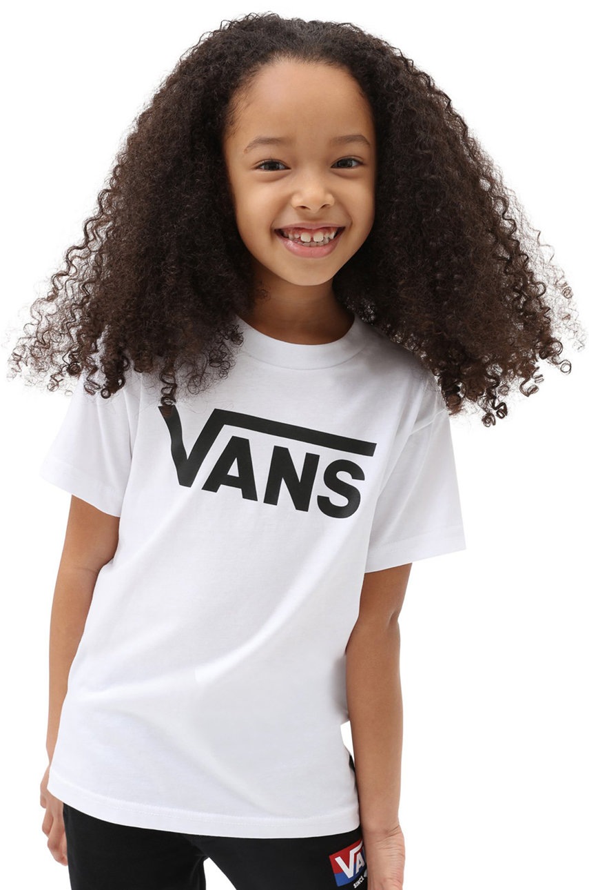 

Дитяча бавовняна футболка Vans колір білий з принтом
