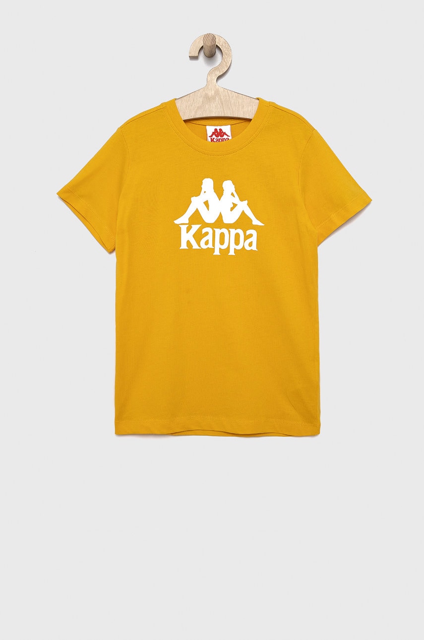 Kappa tricou copii culoarea galben, cu imprimeu