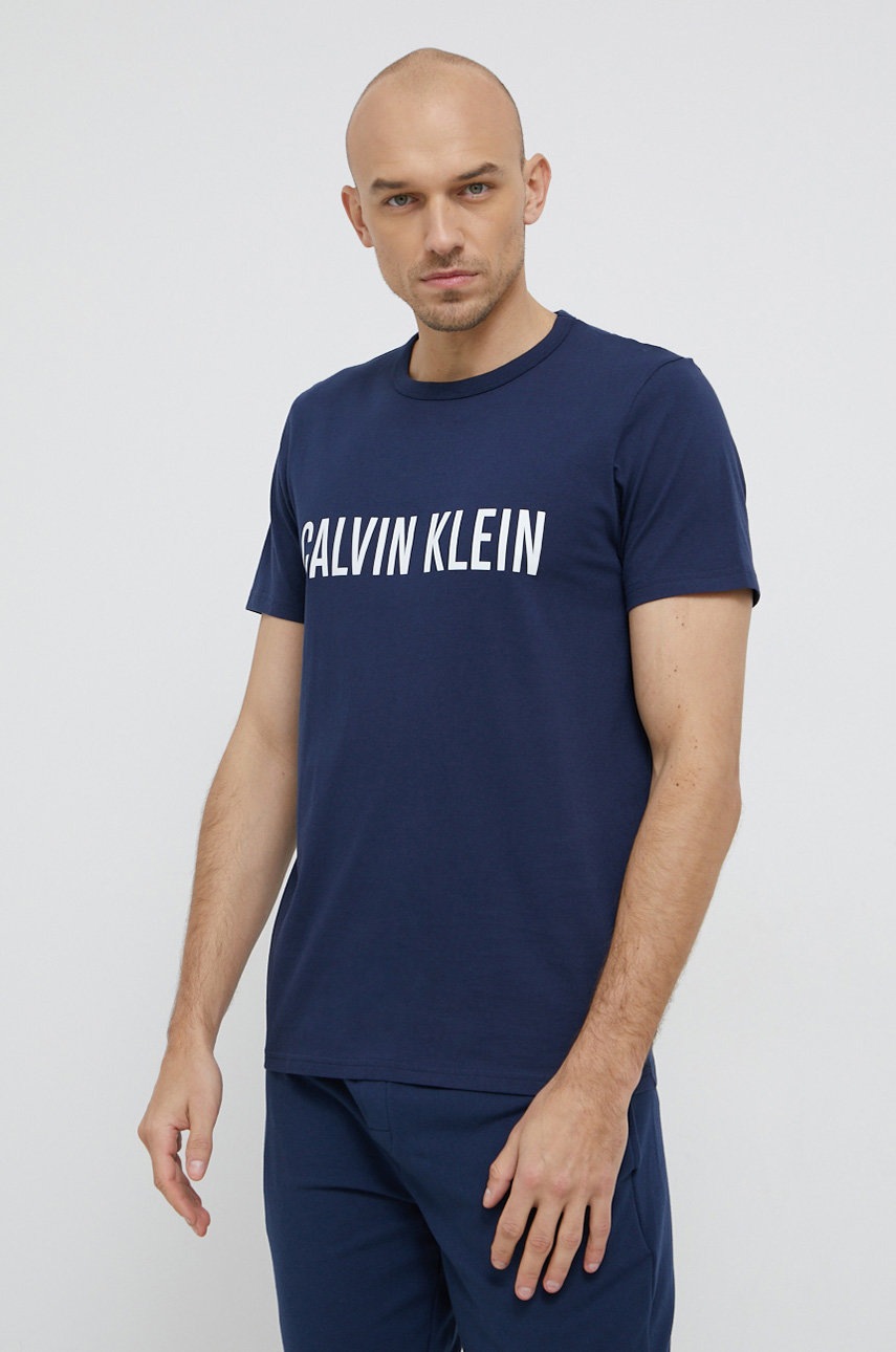 

Памучна тениска Calvin Klein Underwear в тъмносиньо с принт, Тъмносин