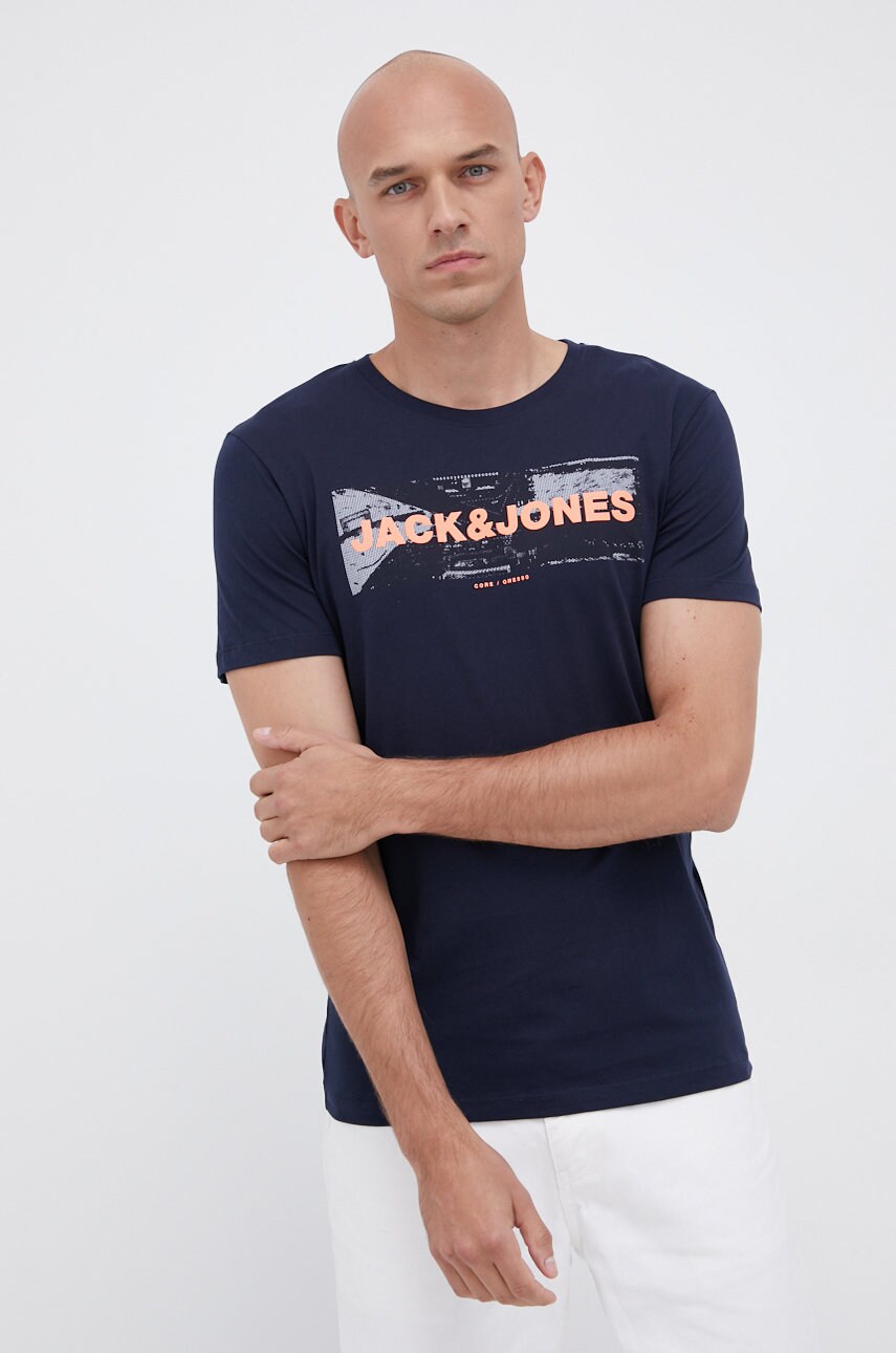 

Jack & Jones - Памучна тениска, Тъмносин