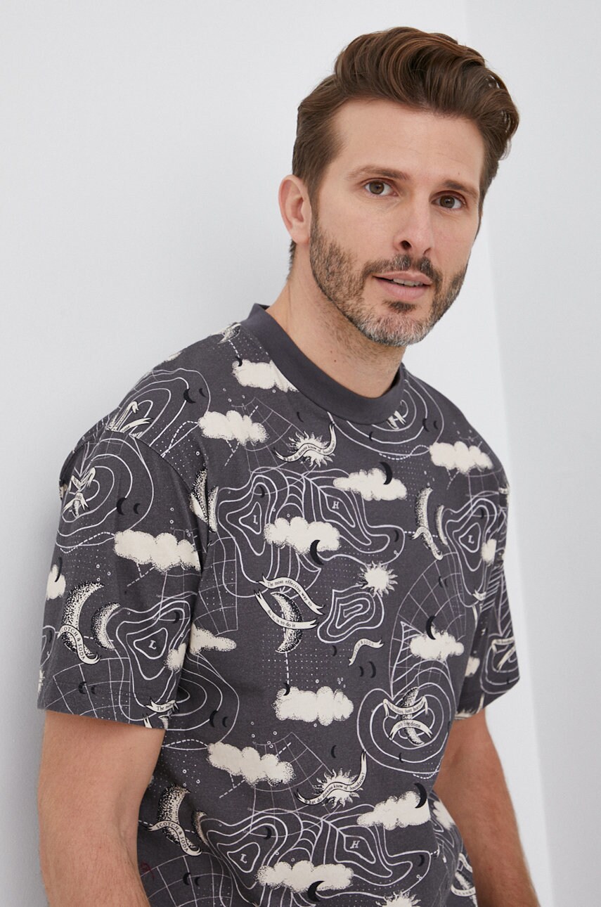 Scotch & soda tricou din bumbac culoarea gri, modelator