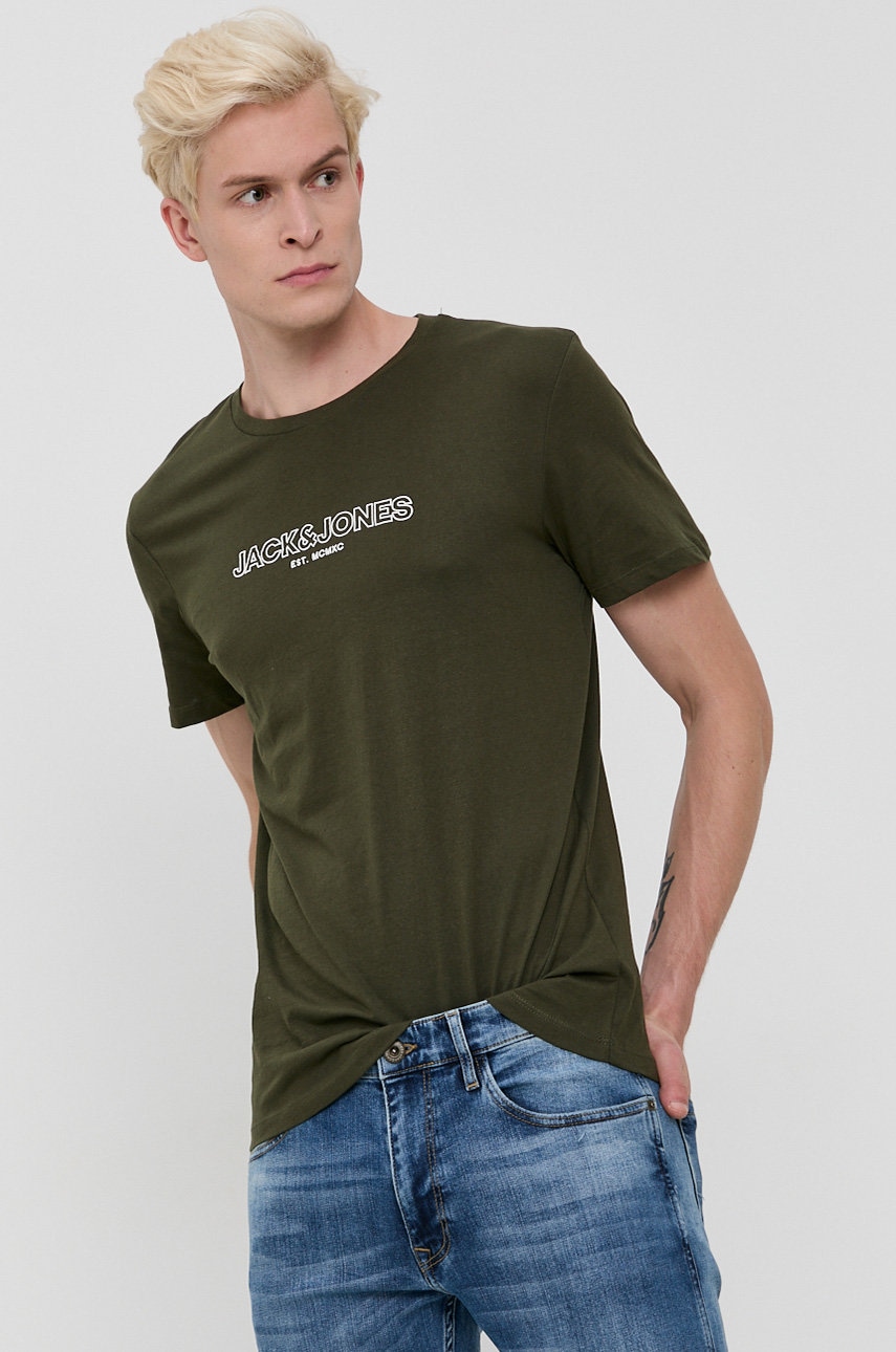 

Хлопковая футболка Jack & Jones гладкий