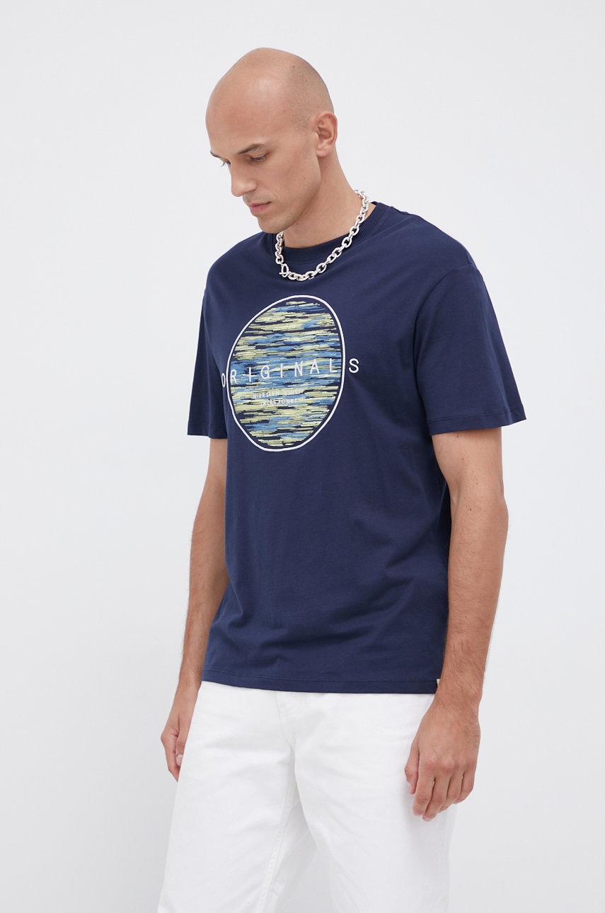 

Jack & Jones - Памучна тениска, Тъмносин
