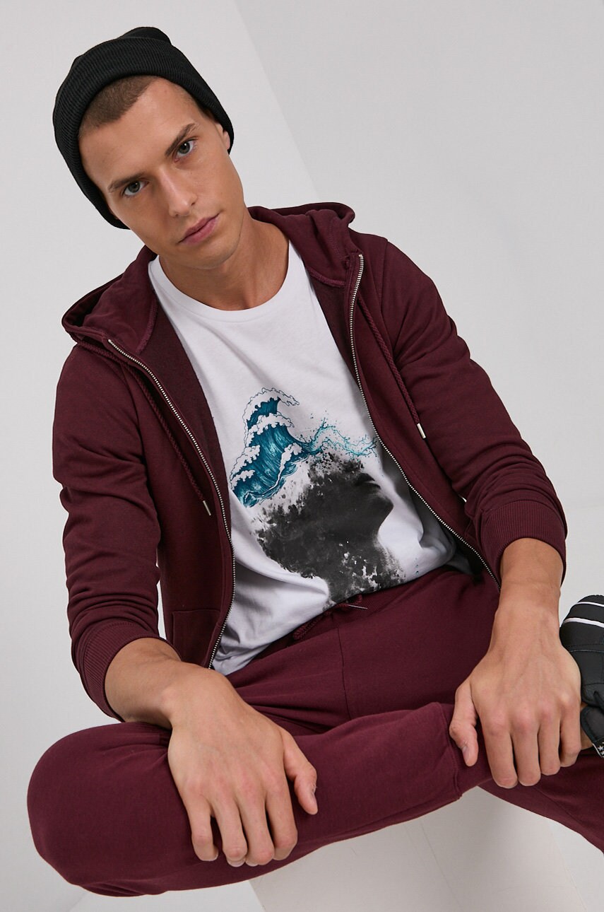 

Хлопковая футболка Premium by Jack&Jones цвет белый с принтом
