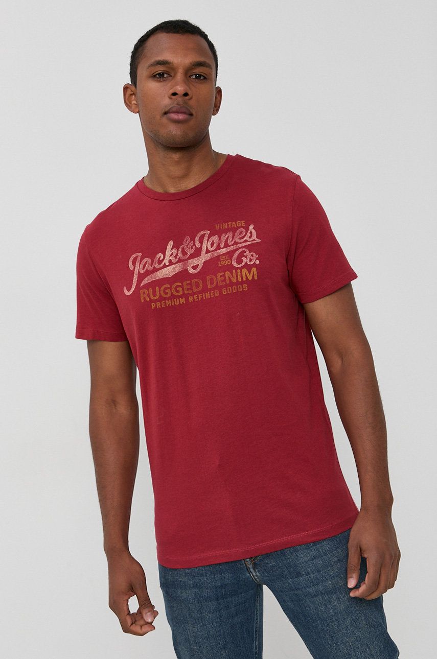 Premium by Jack&Jones Tricou din bumbac culoarea rosu, cu imprimeu answear imagine noua