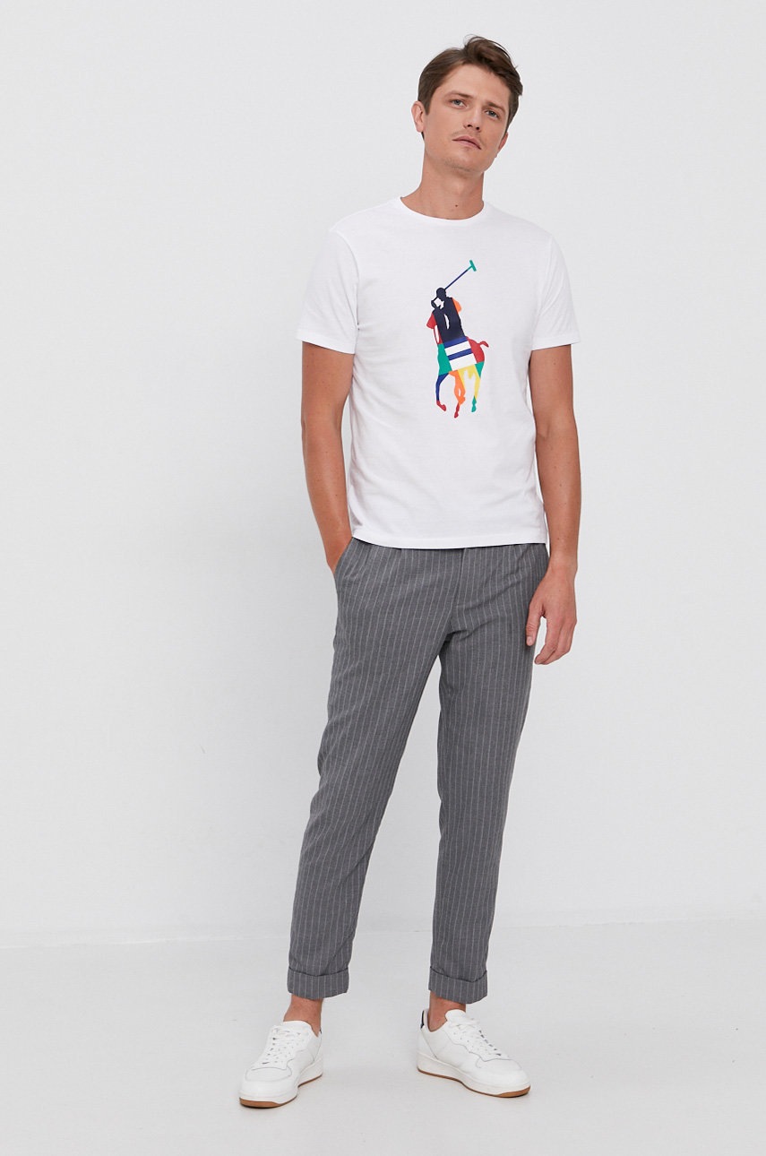 

Хлопковая футболка Polo Ralph Lauren цвет белый с принтом