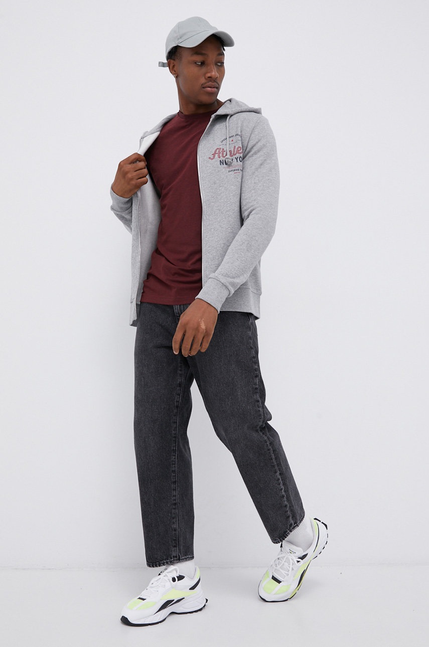 

Футболка Produkt by Jack & Jones мужская цвет бордовый гладкий