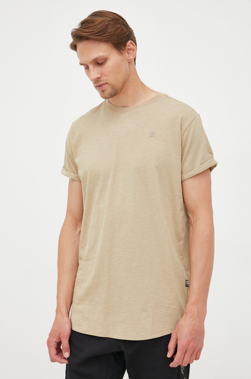 G-star raw tricou barbati, culoarea bej, melanj
