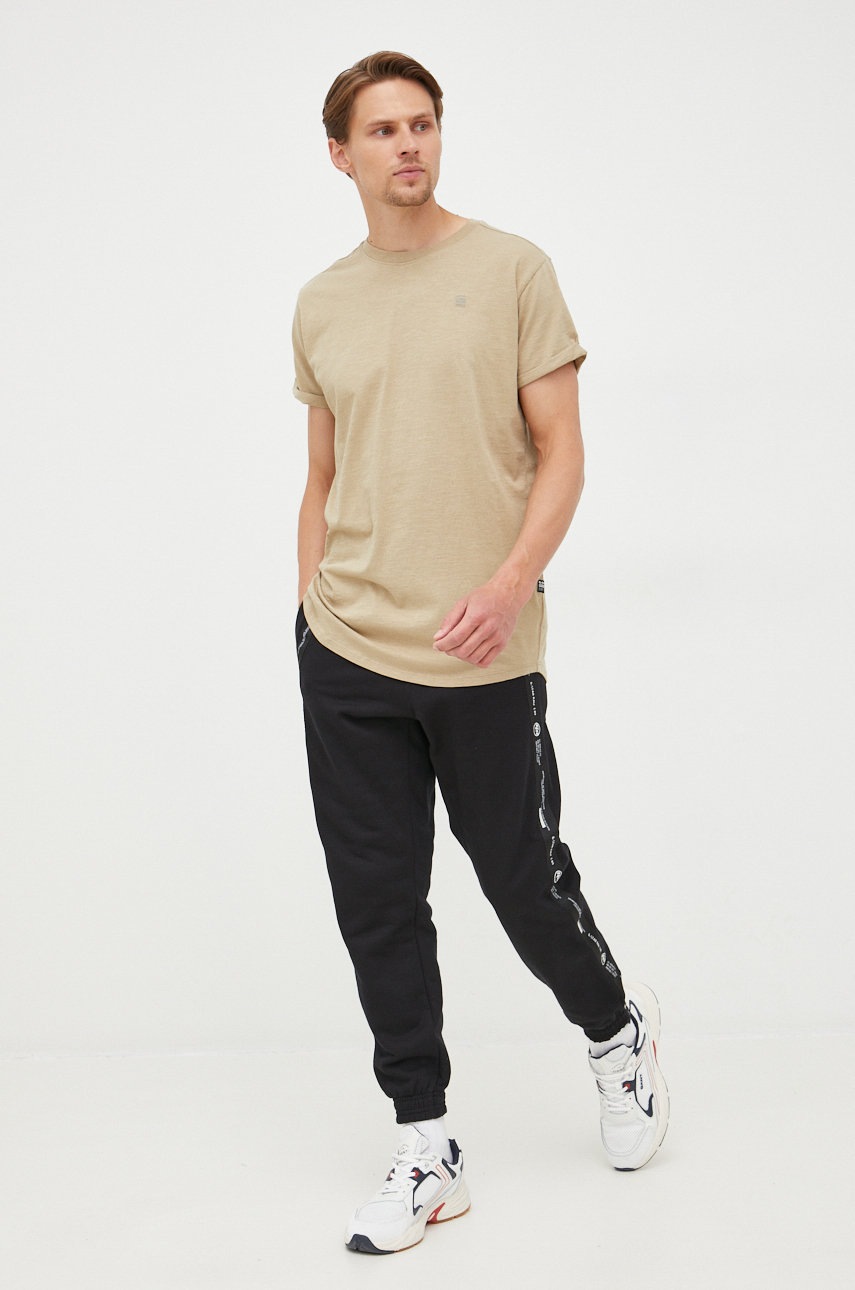 

Футболка G-Star Raw чоловічий колір бежевий меланж