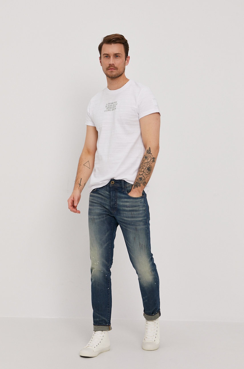 

Футболка G-Star Raw мужская цвет белый с принтом