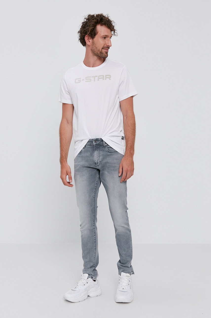 

Футболка G-Star Raw чоловіча колір білий з аплікацією