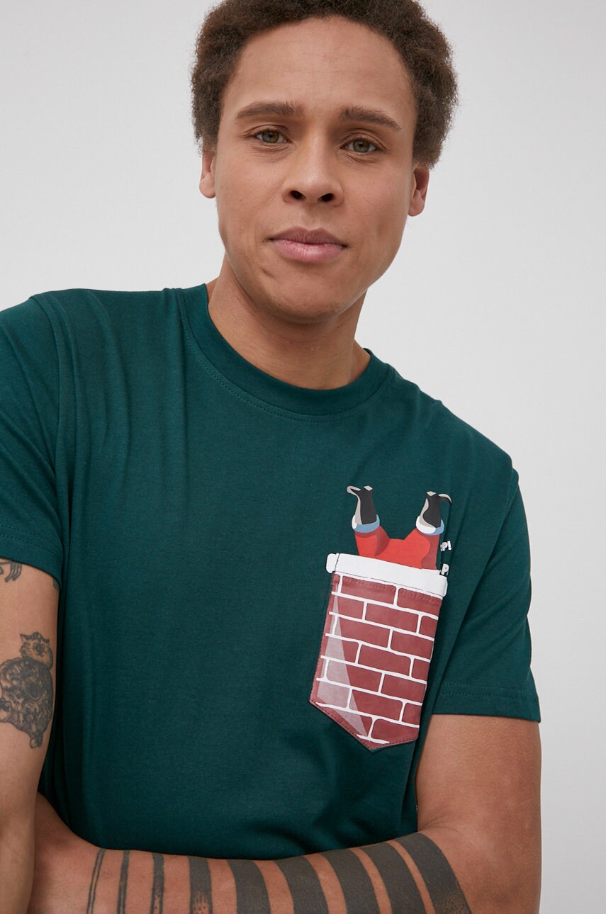Jack & jones tricou culoarea verde, cu imprimeu