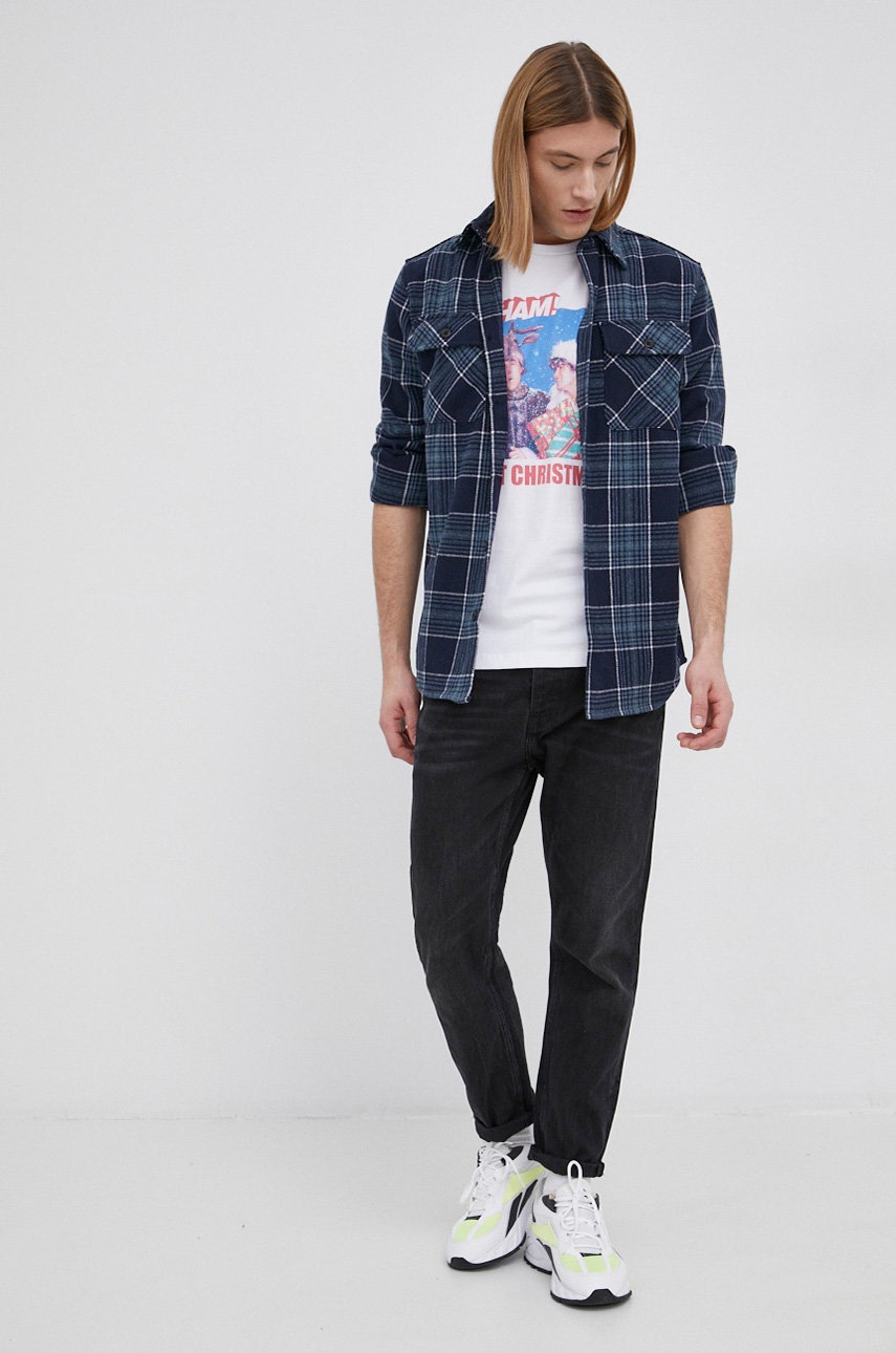 

Бавовняна футболка Jack & Jones x Wham! колір білий з принтом