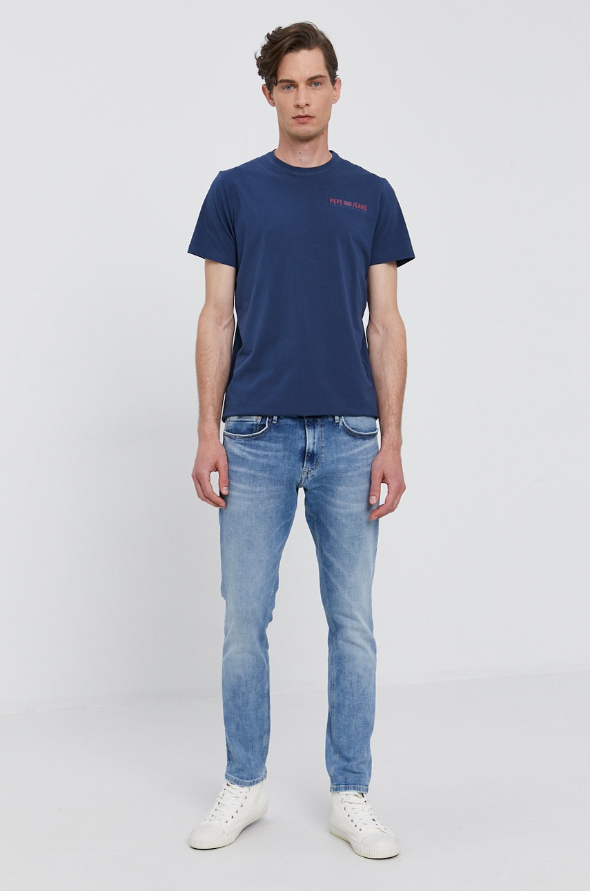 

Футболка Pepe Jeans RAMON чоловіча колір синій з принтом