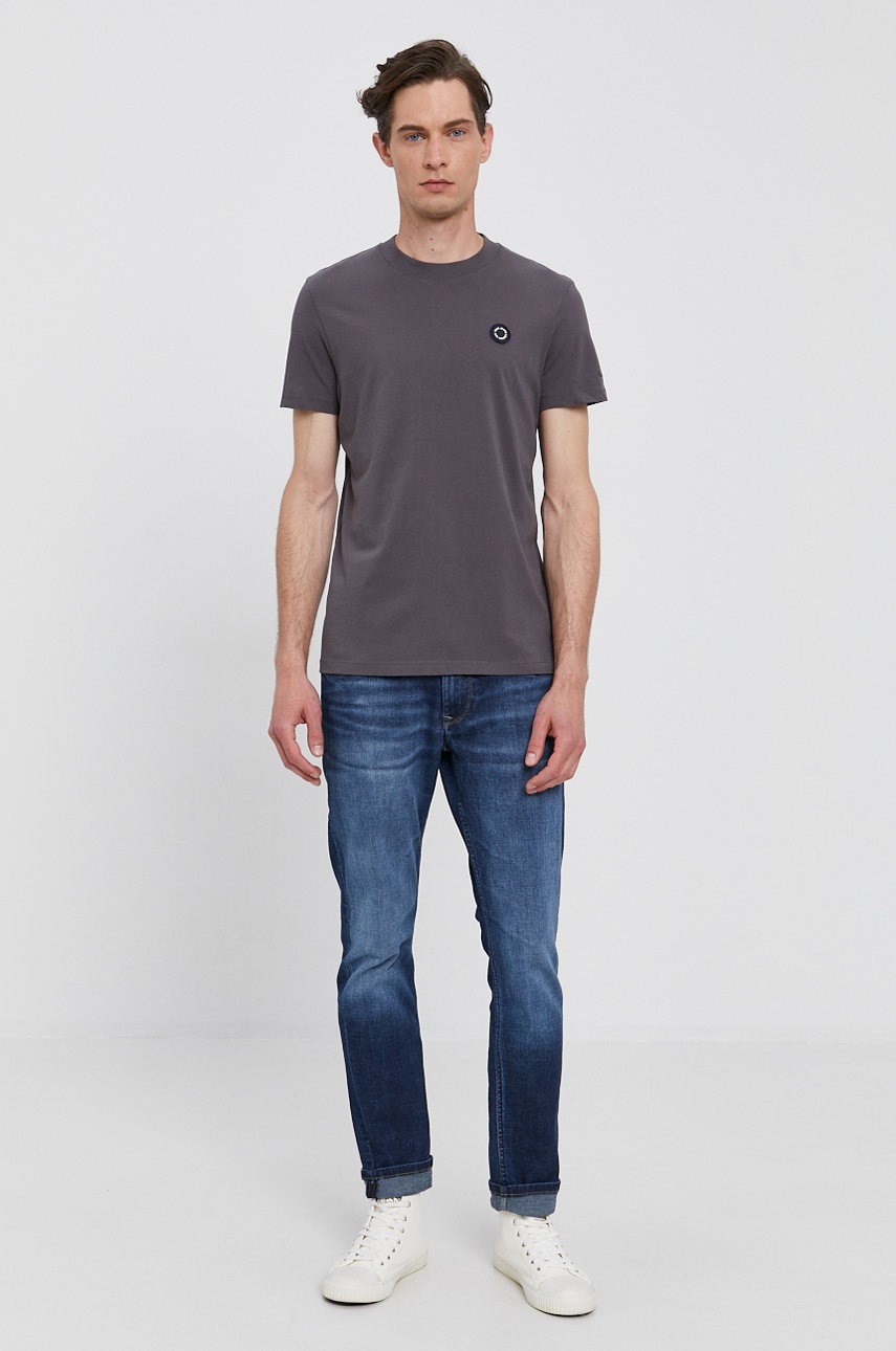 

Футболка Pepe Jeans WALLACE чоловіча колір сірий гладкий