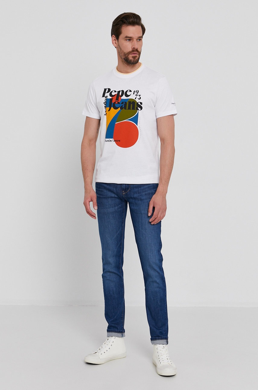 

Футболка Pepe Jeans Willy чоловіча колір білий з принтом