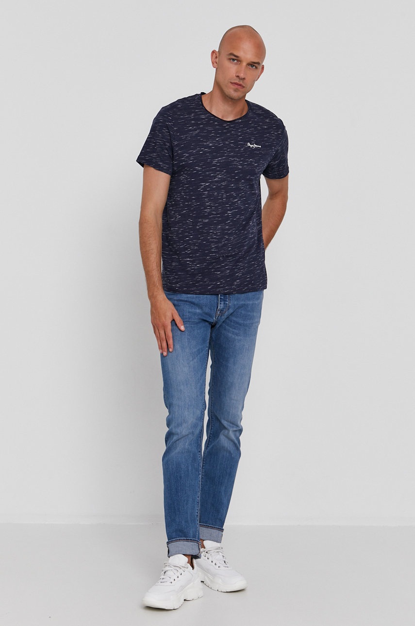 

Футболка Pepe Jeans Paul 9 мужская цвет синий с узором