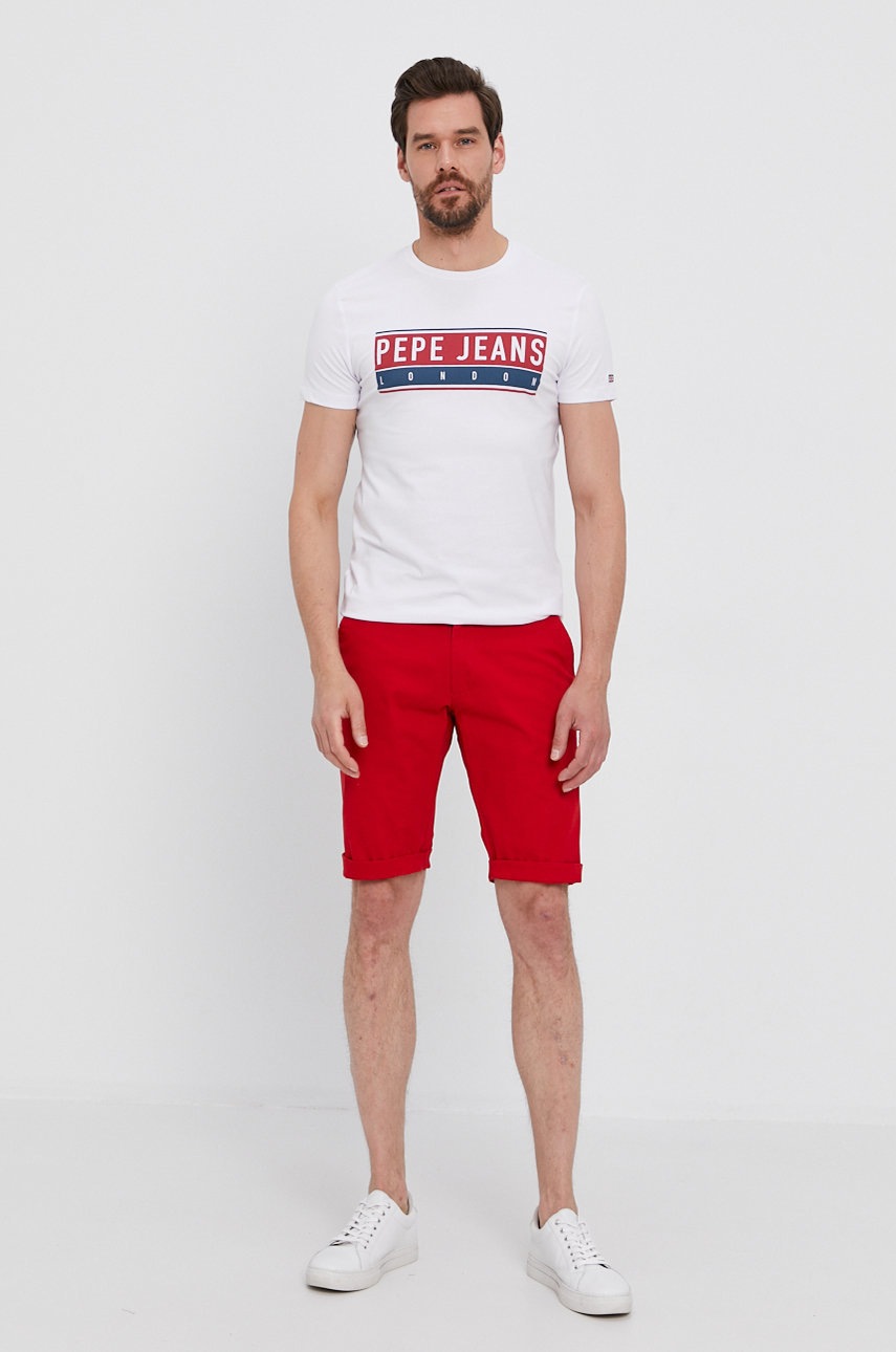 

Футболка Pepe Jeans JAYO мужская цвет белый с принтом
