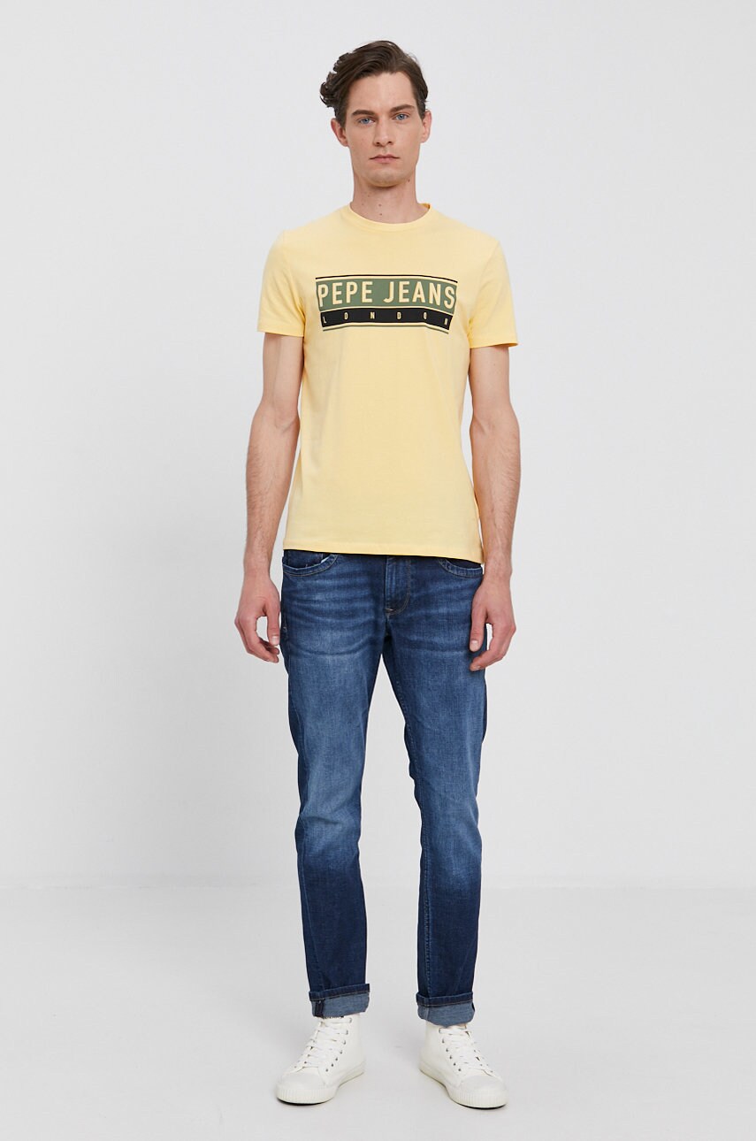 

Футболка Pepe Jeans JAYO мужская цвет жёлтый с принтом