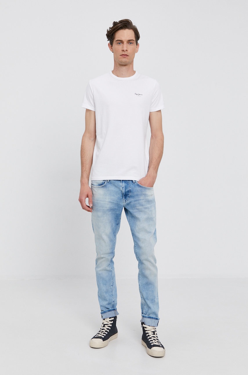 

Футболка Pepe Jeans ORIGINAL BASIC чоловіча колір білий гладкий