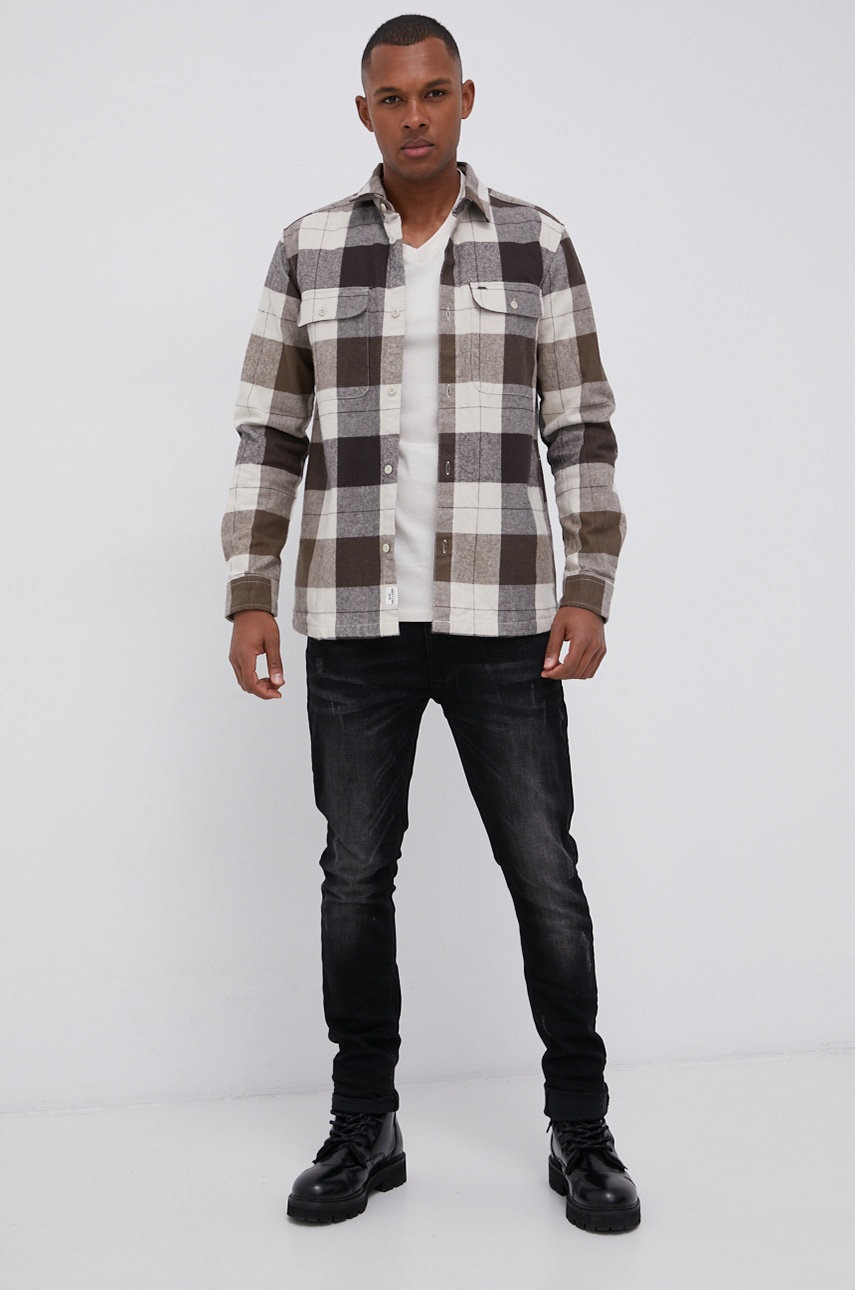 

Хлопковая футболка Premium by Jack&Jones цвет кремовый гладкий