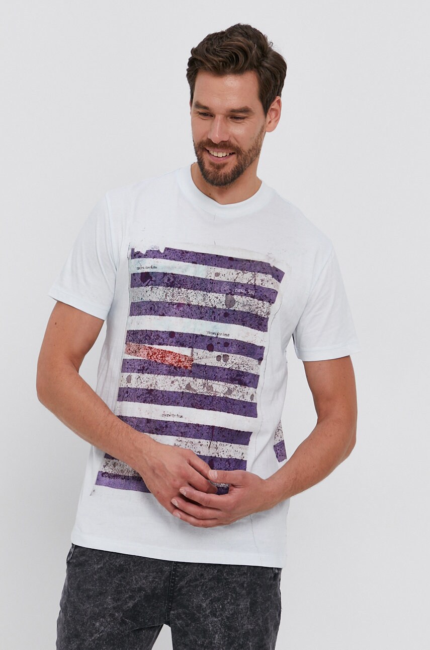 Desigual tricou din bumbac neted