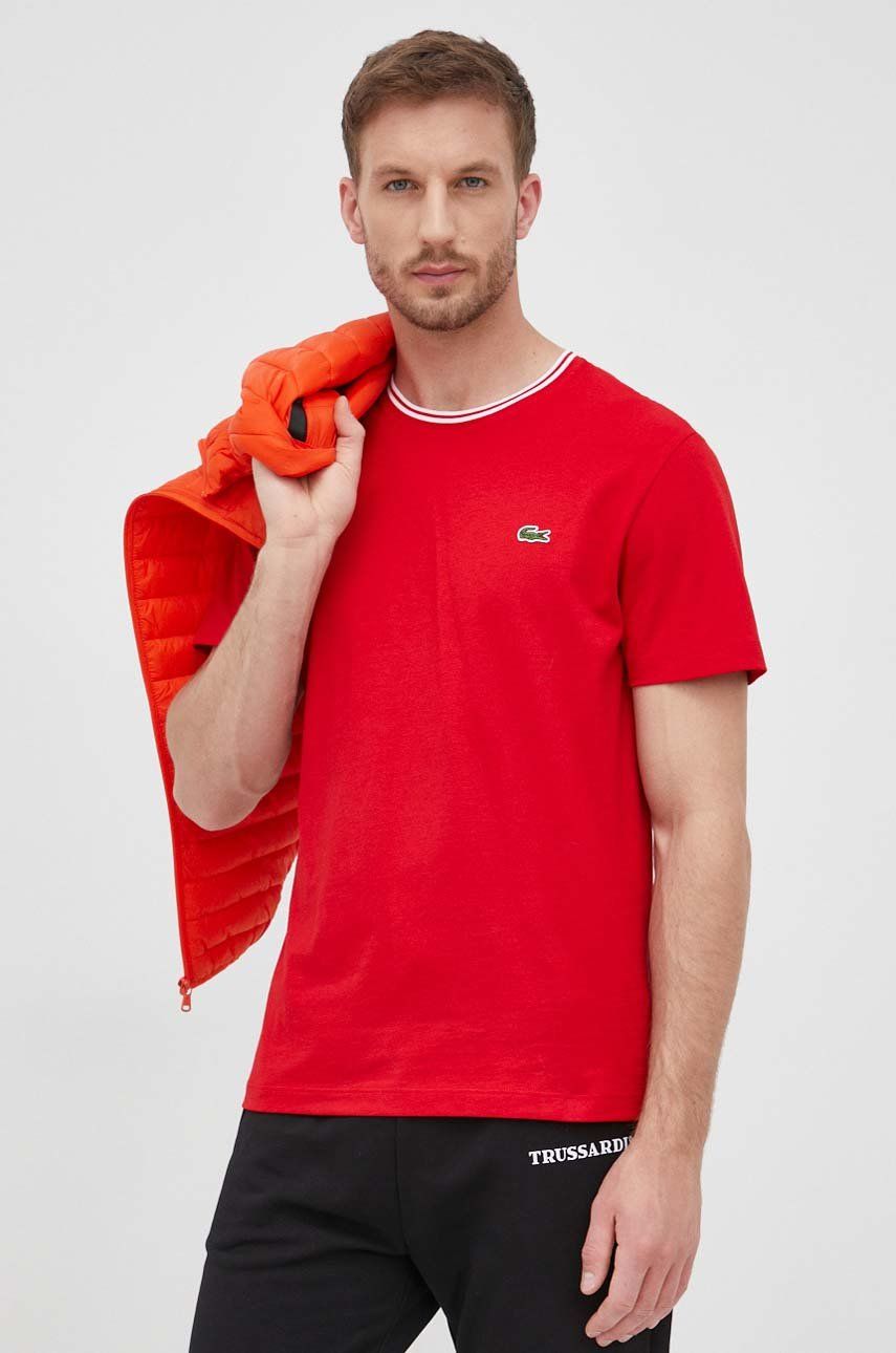 Lacoste t-shirt bawełniany TH7061 kolor czerwony