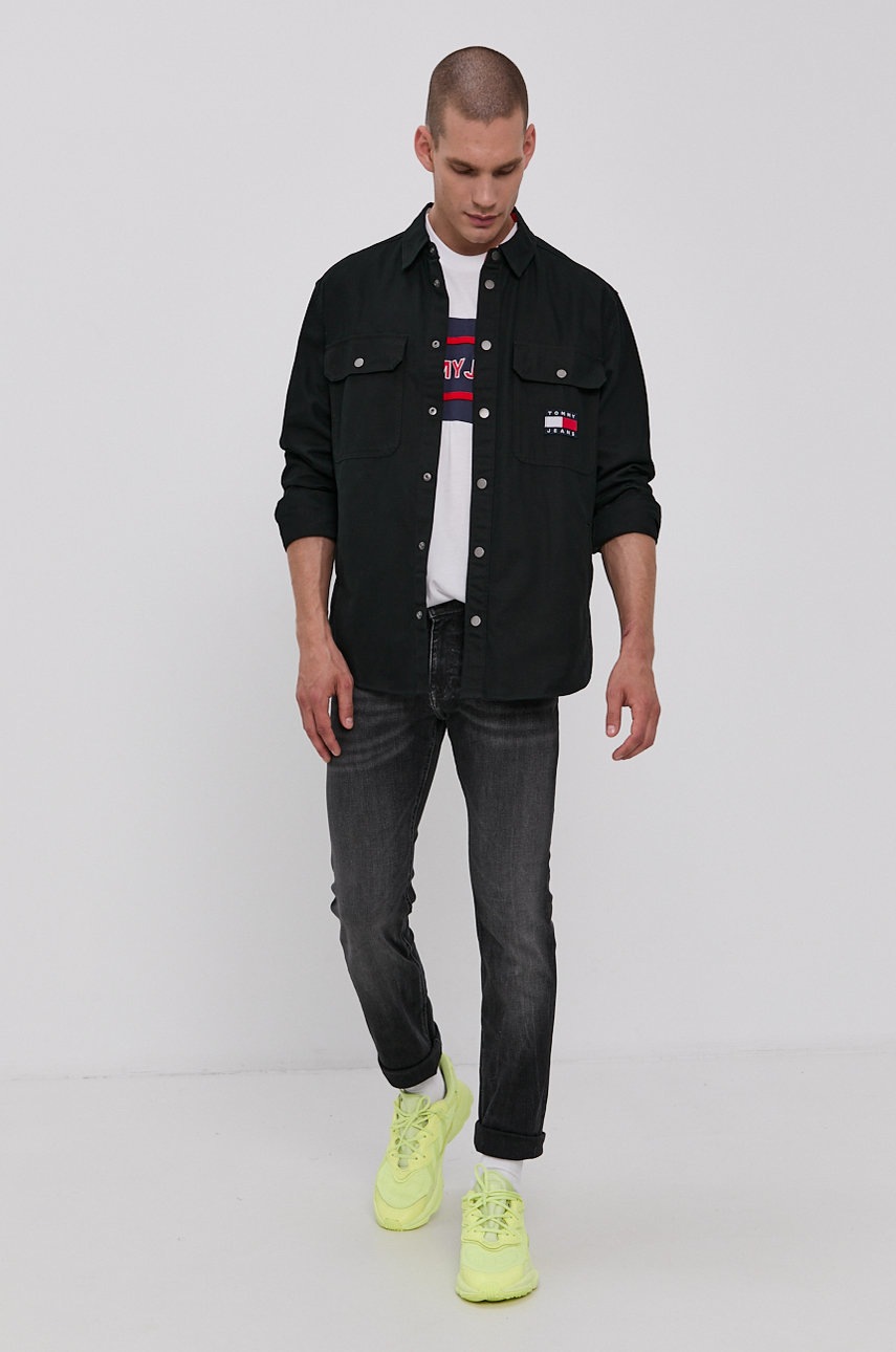 

Хлопковая футболка Tommy Jeans цвет белый с аппликацией