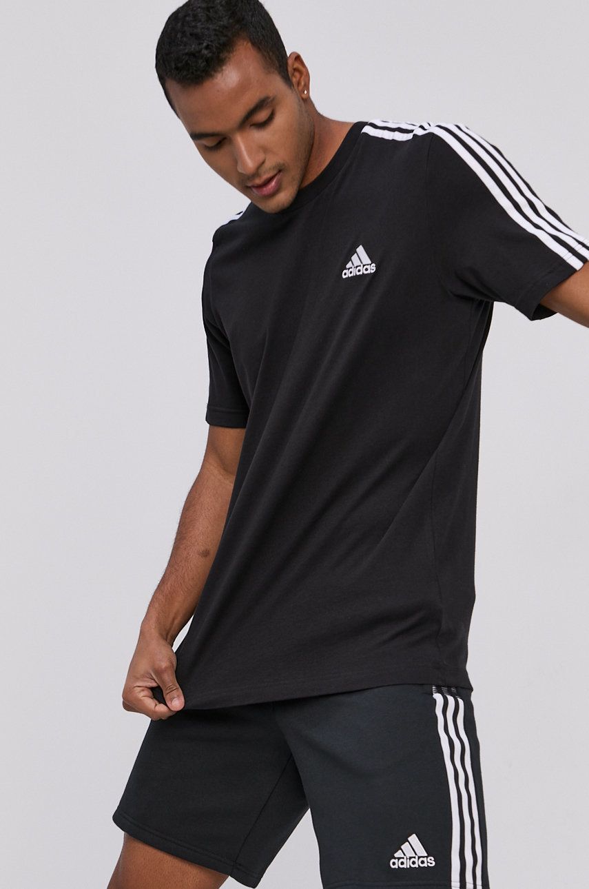 Adidas Tricou GL3732 bărbați, culoarea negru, cu imprimeu