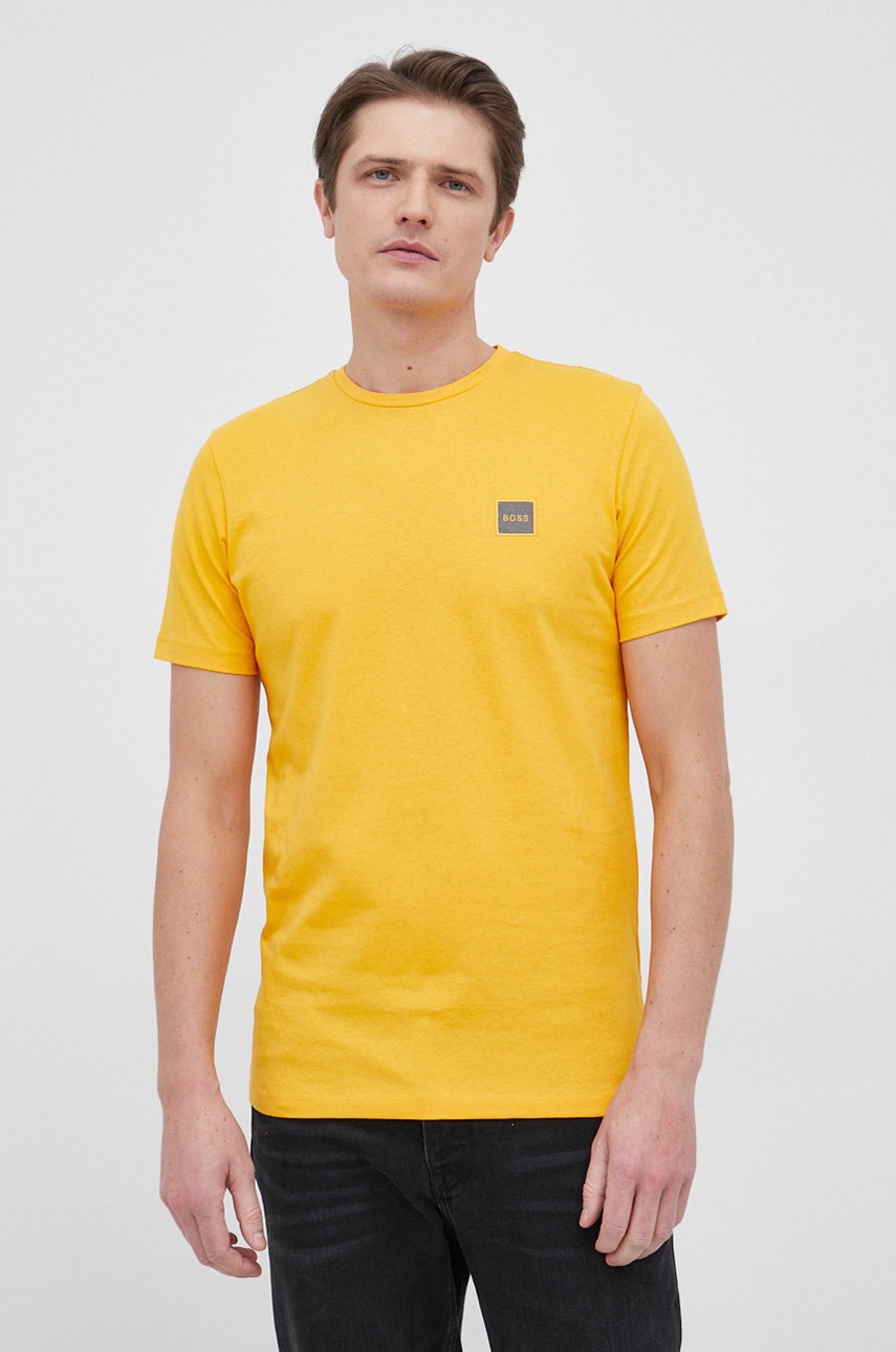 

Boss - Памучна тениска Boss Casual, Оранжев