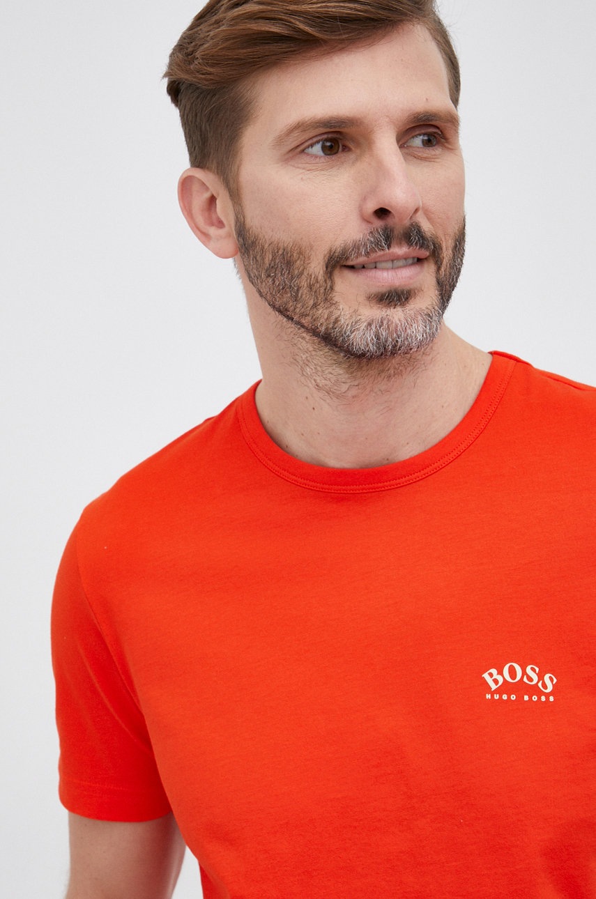 

Boss - Памучна тениска Boss Athleisure, Оранжев