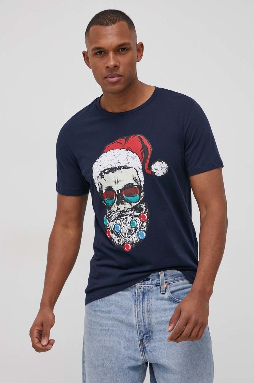 

Памучна тениска Produkt by Jack & Jones в тъмносиньо с принт, Тъмносин