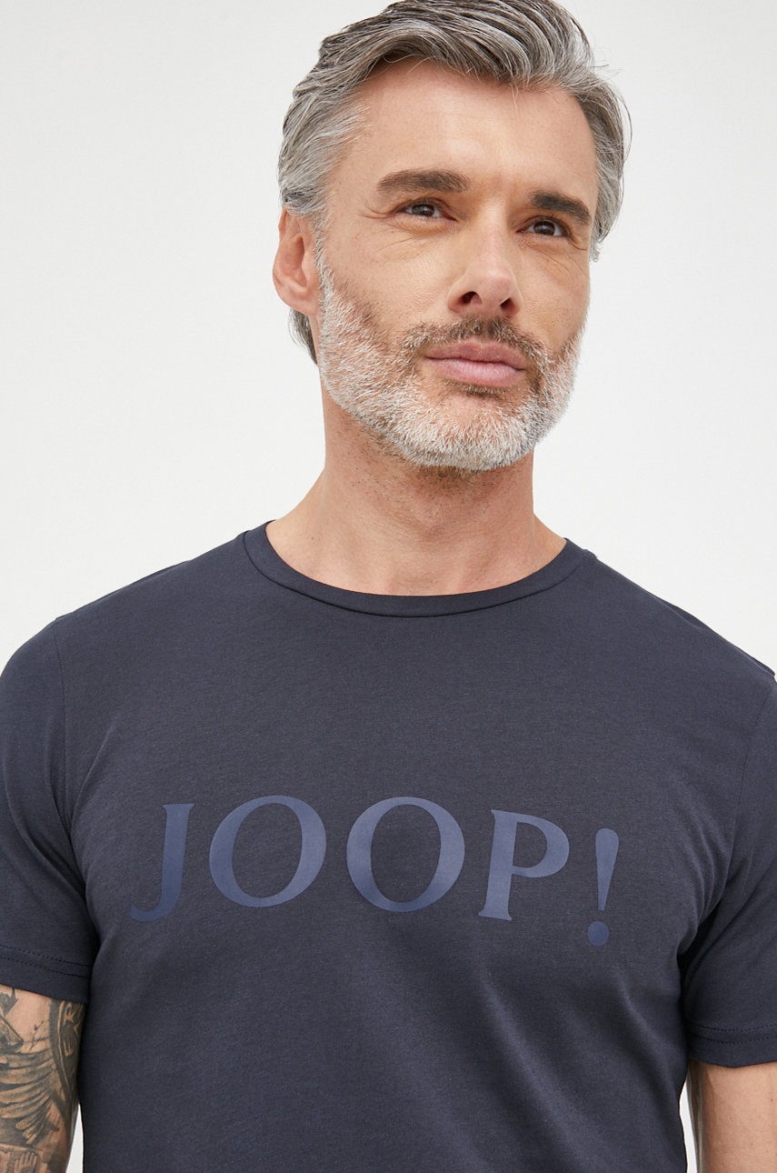 

Памучна тениска Joop! в тъмносиньо с изчистен дизайн, Тъмносин