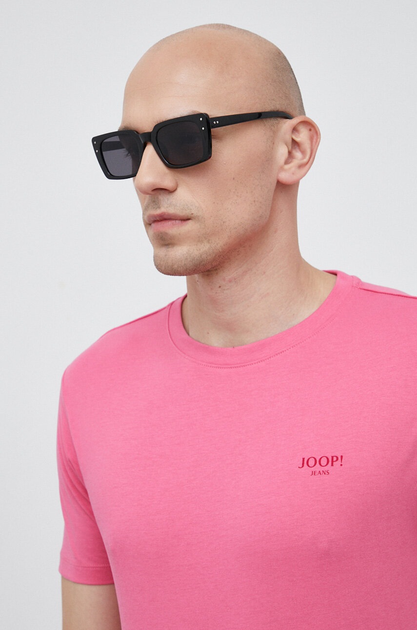 

Хлопковая футболка Joop! цвет розовый однотонный