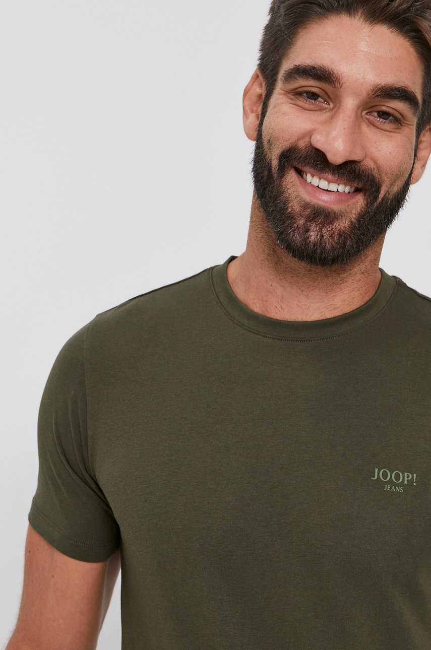 

Памучна тениска Joop! в зелено с изчистен дизайн, Зелен