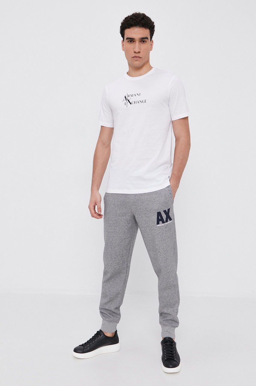 

Хлопковая футболка Armani Exchange цвет белый с принтом