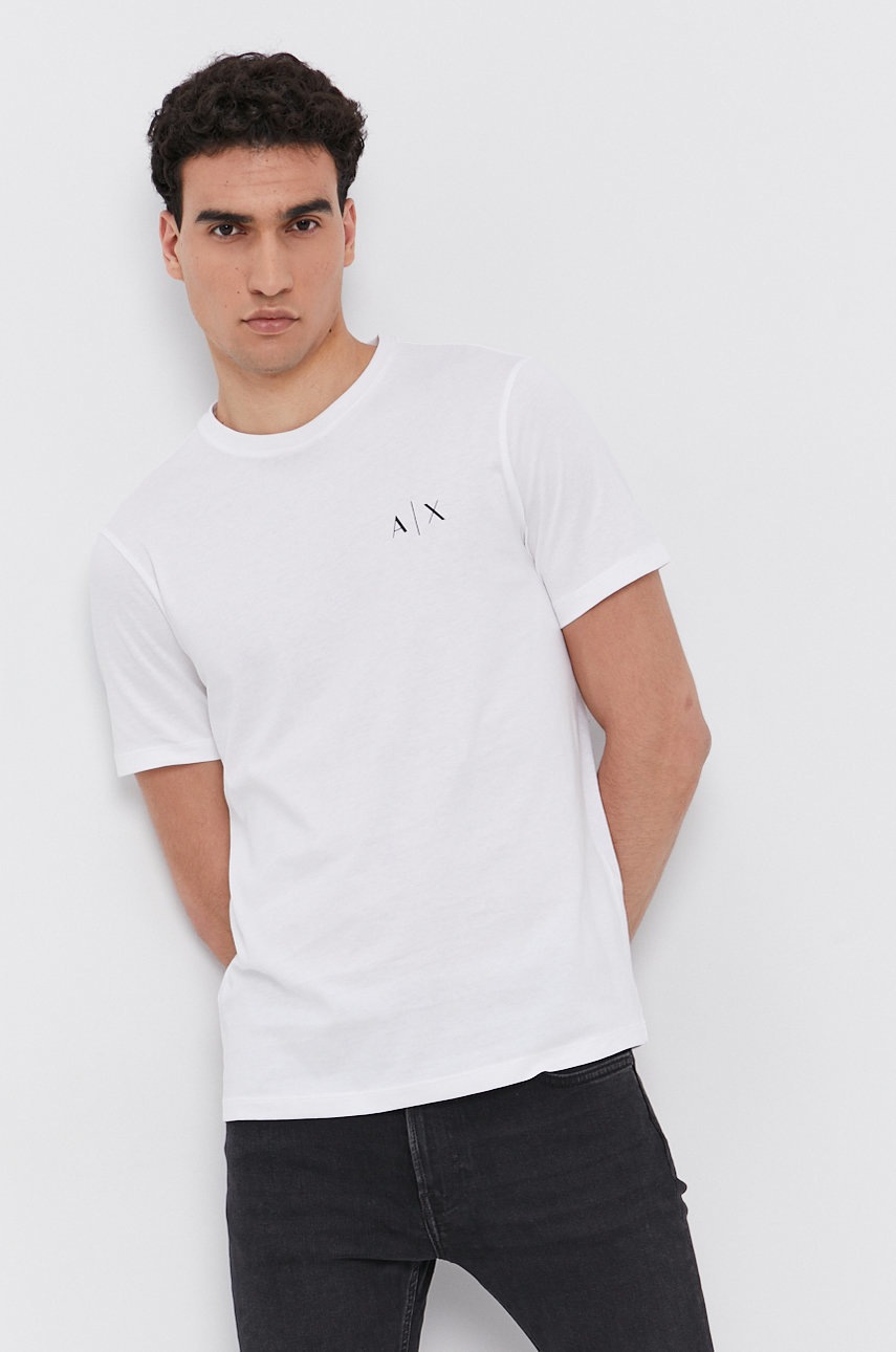 

Хлопковая футболка Armani Exchange цвет белый с принтом