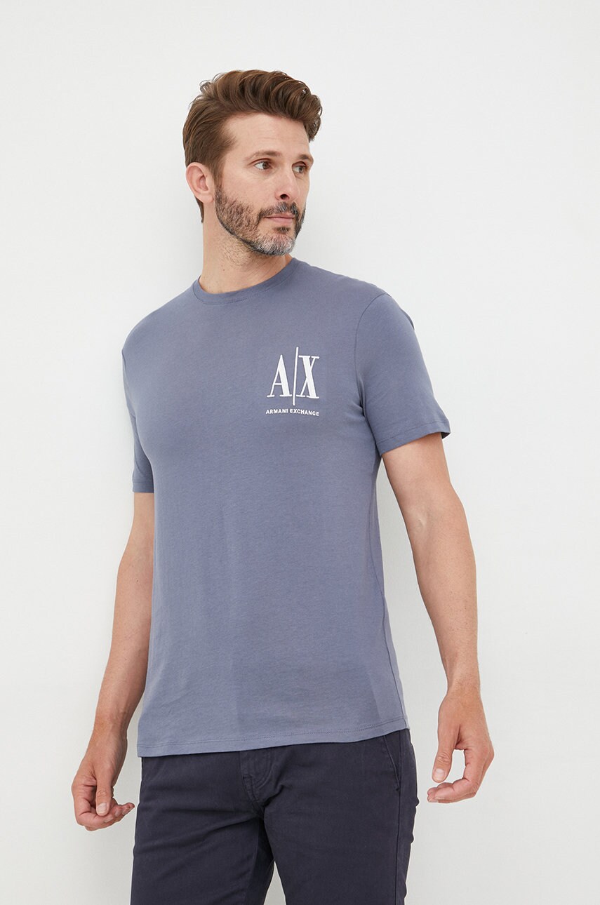 Armani exchange tricou din bumbac cu imprimeu